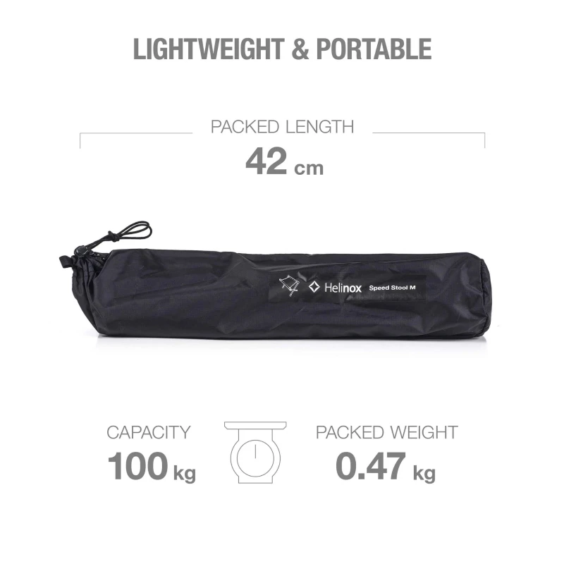 Helinox Speed Stool - Camping Chair - Black / Cyan Blue - Image 5