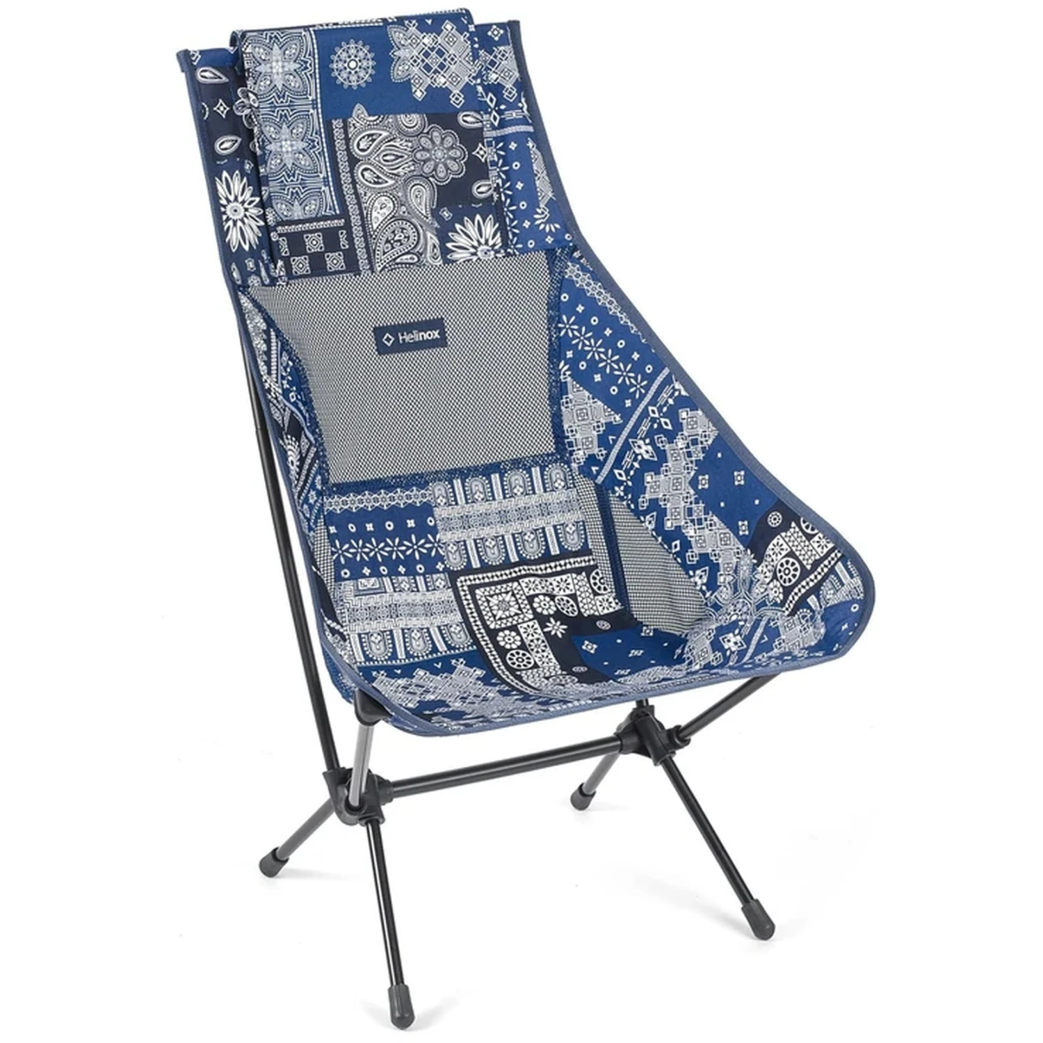 Helinox Chair Two Camping Chair - Blue Bandanna Quilt - Black