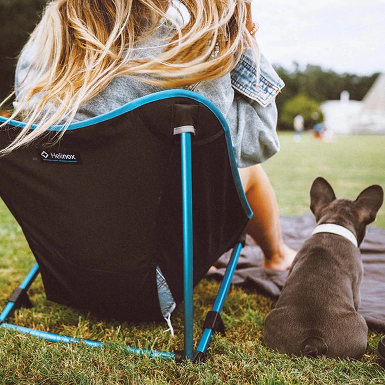 Helinox Incline Festival Chair - Blue Bandanna Quilt - Black - Image 6