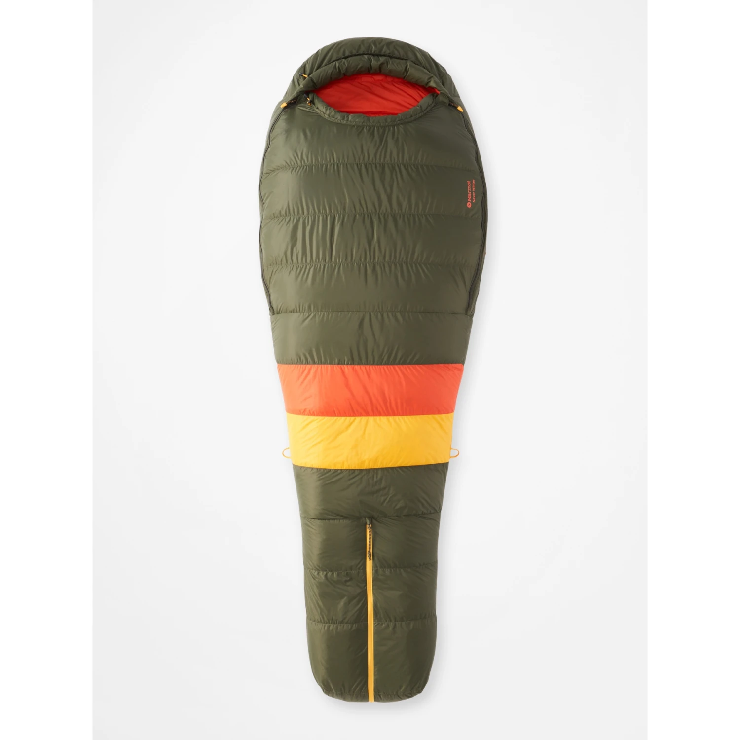 Marmot Never Winter Long Sleeping Bag - Nori/red Sun - Image 3