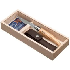 Opinel Knife No10 Slim-Line - Stainless - With Case - Olive