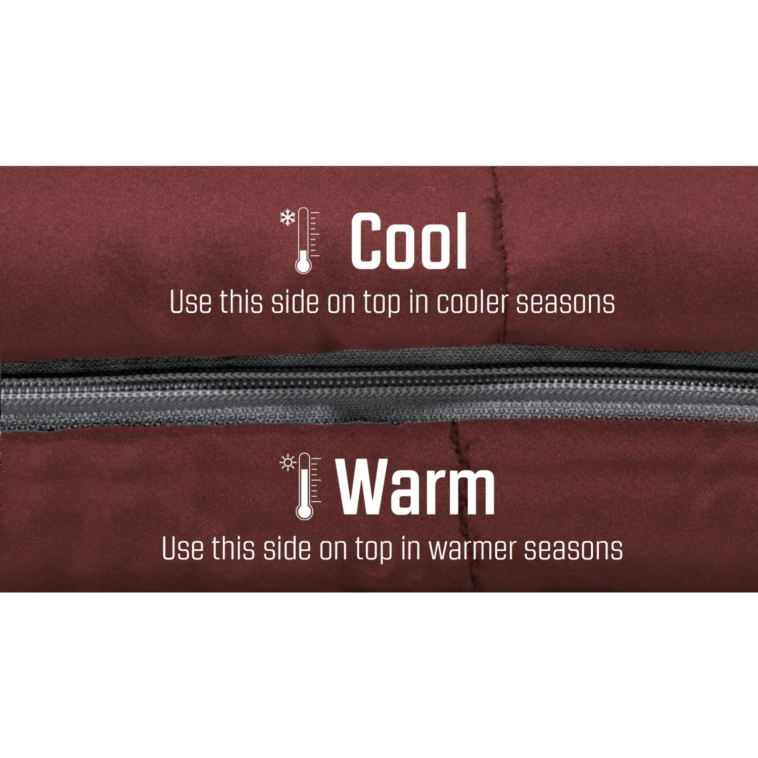 Outwell Contour Lux Sleeping Bag - Zipper Right - Red - Image 6