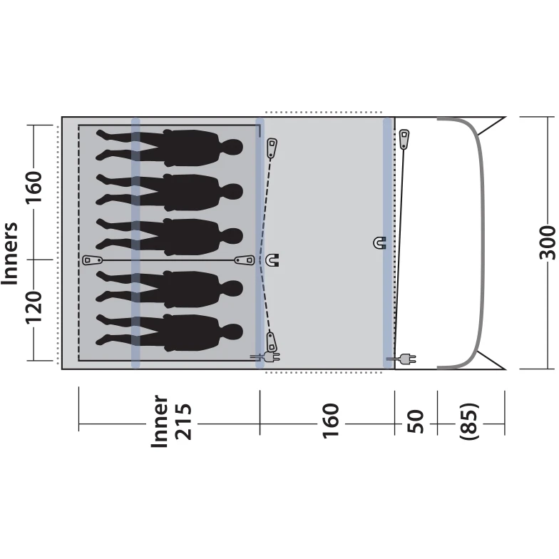 Outwell Elmdale 5PA Tent - Green - Image 4