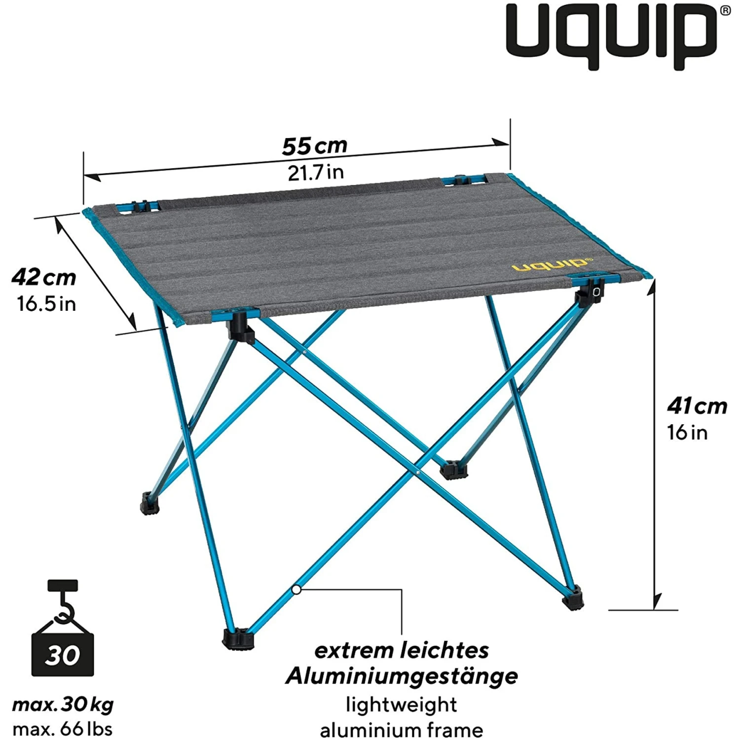Uquip Liberty Camping Table - Grey/petrol - Image 3