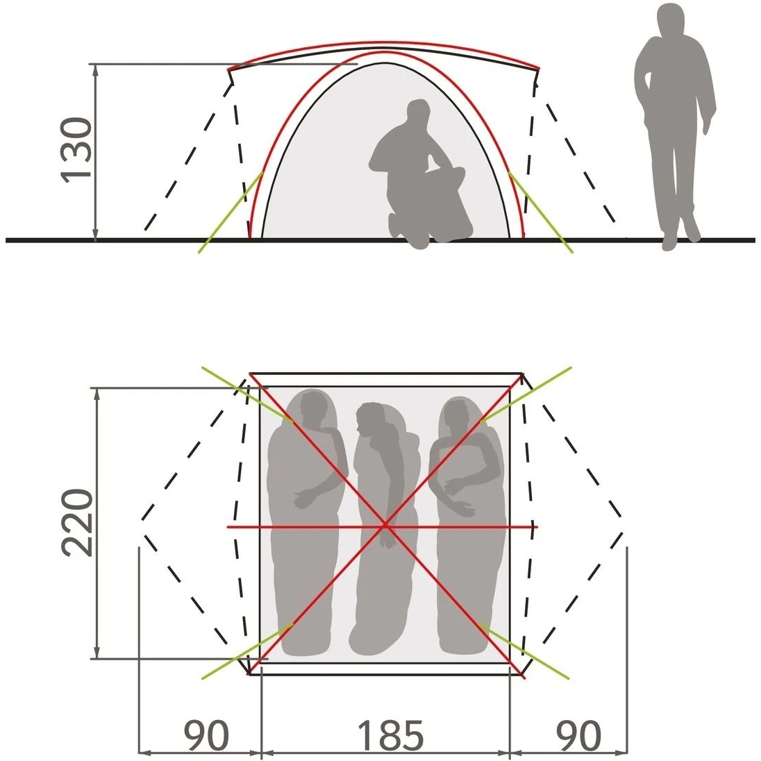 Vaude Campo Grande 3-4P Tent - Terracotta - Image 2