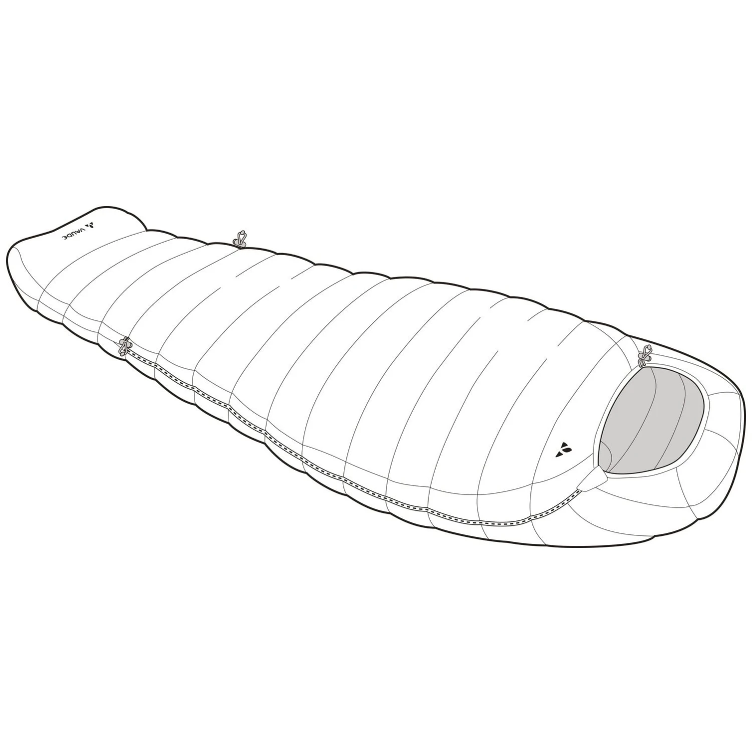 Vaude Rotstein 700 DWN Sleeping Bag - Zip Left - Navy - Image 2