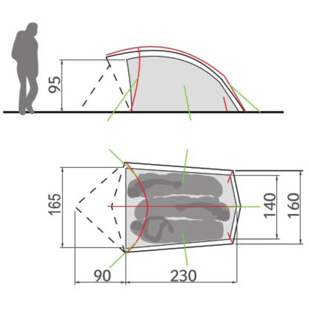 Vaude Taurus 3P Tent - Buckeye - Image 2