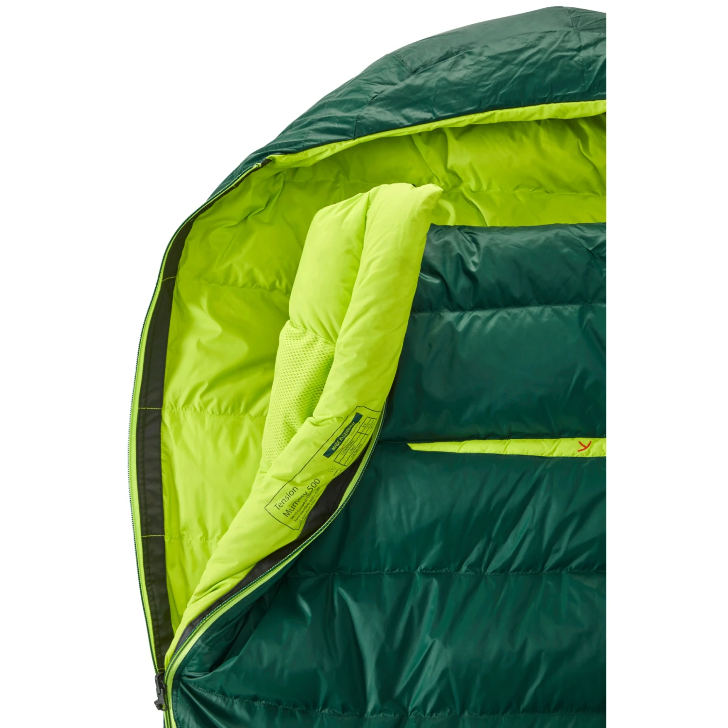 Y By Nordisk Tension Mummy 500 L Sleeping Bag - Scarab/lime - Image 3