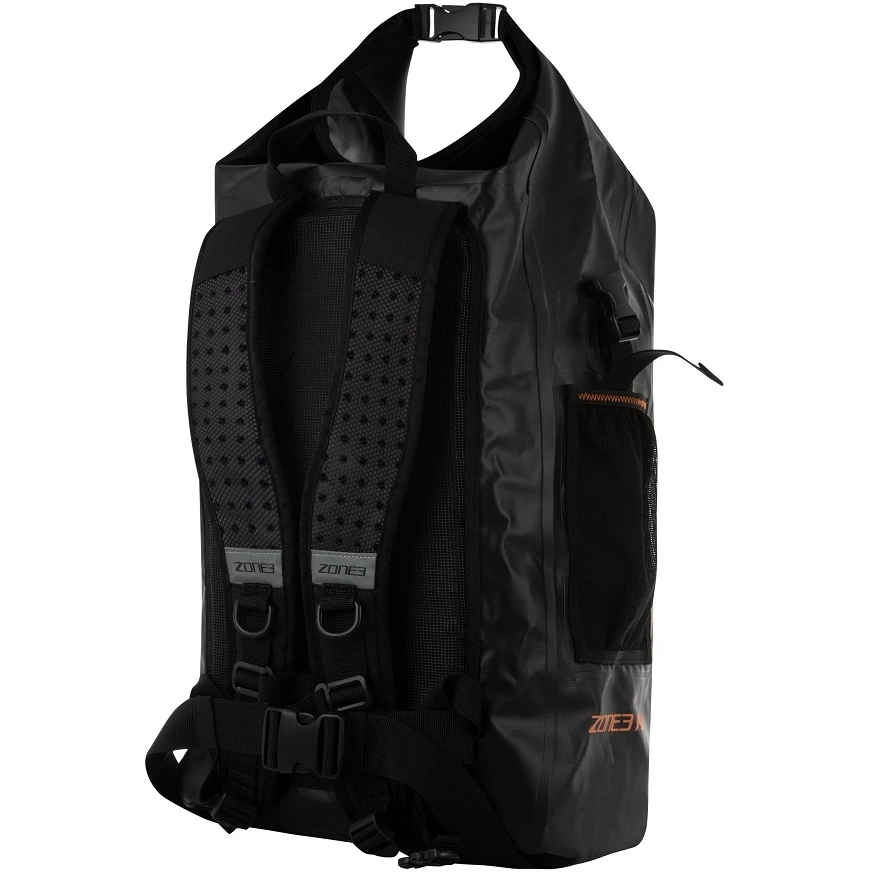 Zone3 30L Open Water Dry Bag Tech Backpack - Orange/black - Image 2